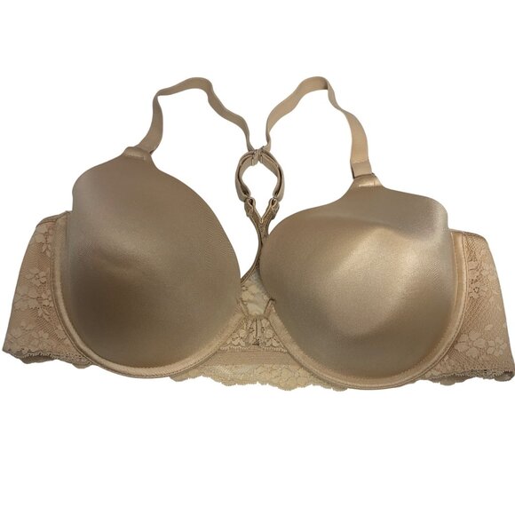 Maidenform Lace Racerback Front Close Underwire Bra Beige Size 40C Minimalist - Picture 1 of 6